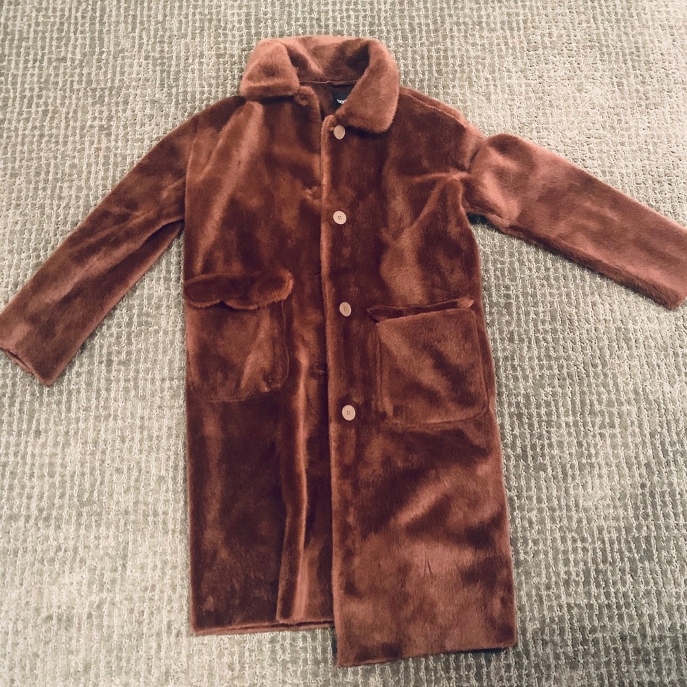 Boohoo teddy bear coat